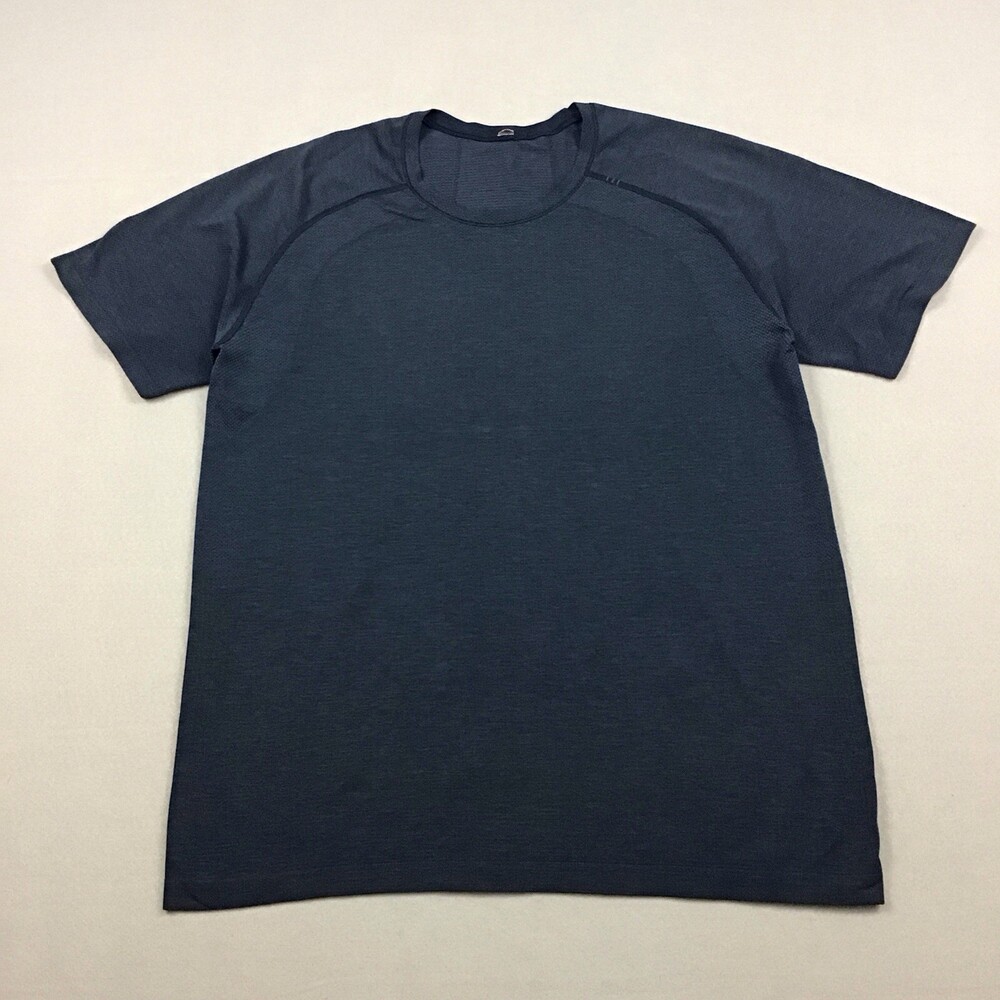 Lululemon Shirt Men Extra Large Blue Short Sleeve Crewneck Basic Active Top XL
